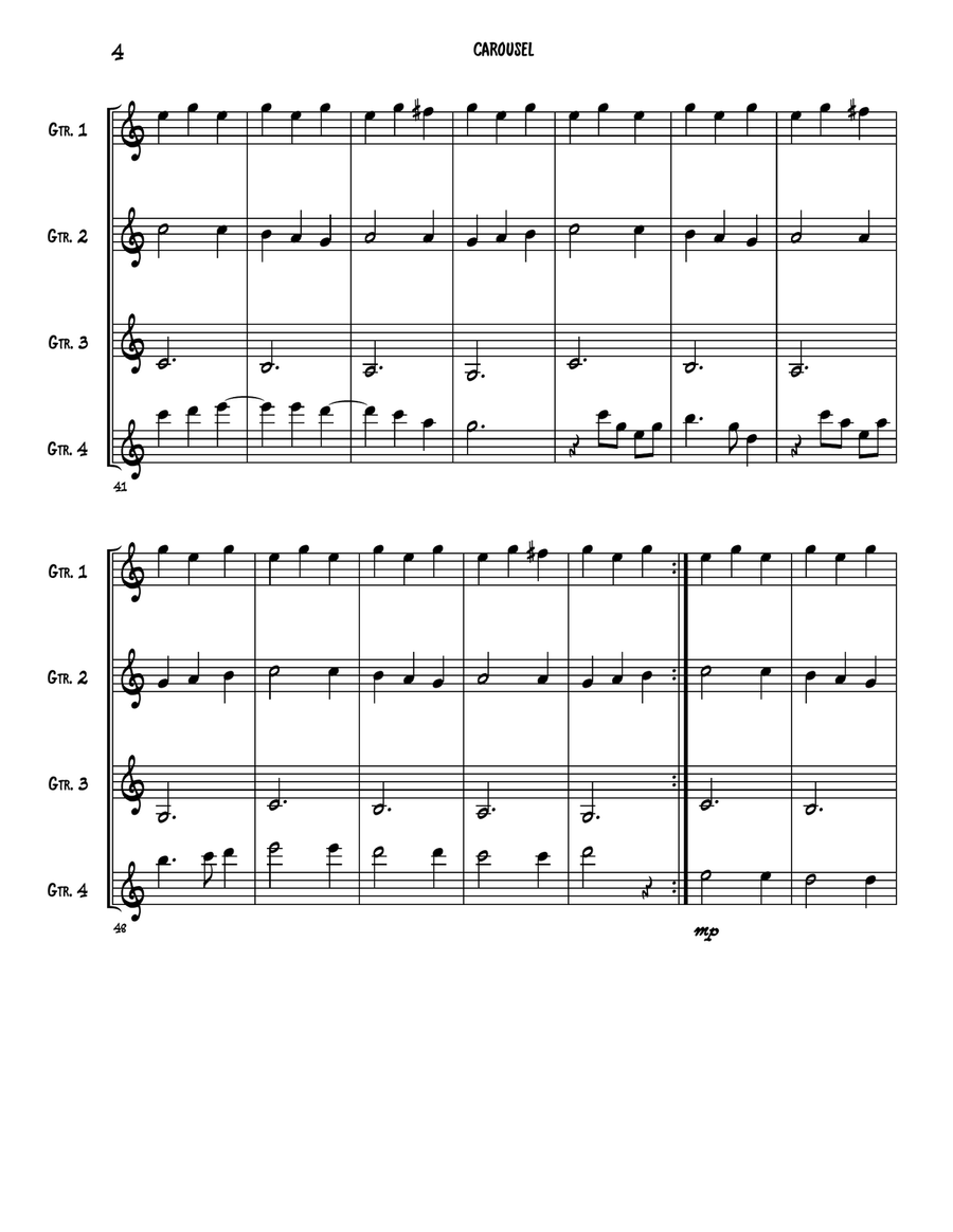 CAROUSEL - Junior Guitar Ensemble (Score & Parts) image number null