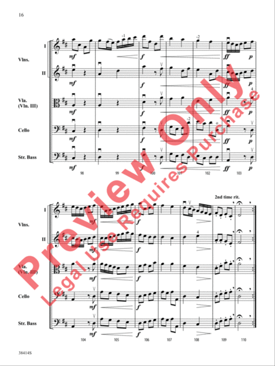 Concerto a Cinque, Opus 7, No. 1 String Orchestra scores gallery preview page 17