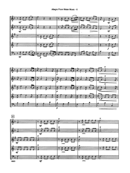 Allegro From Water Music - Full Score