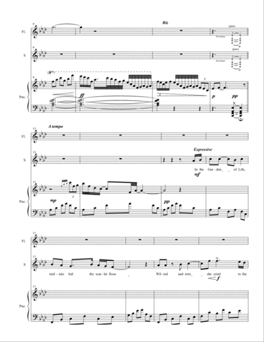 Theme for Young Love for Soprano, Flute, Piano Flute scores gallery preview page 2