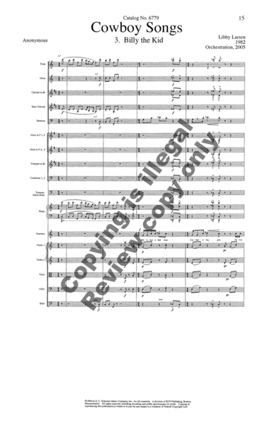Cowboy Songs (Orchestra Score)