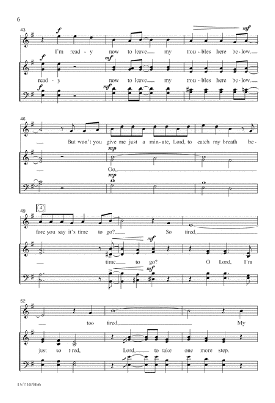 Too Tired to Go to Heaven 4-Part scores gallery preview page 7