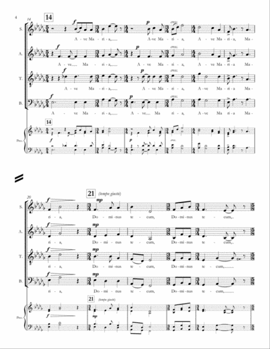 Ave Maria 4-Part scores gallery preview page 4