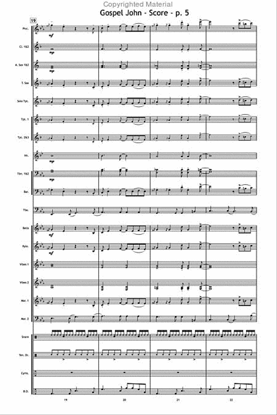 Gospel John Marching Band scores gallery preview page 6