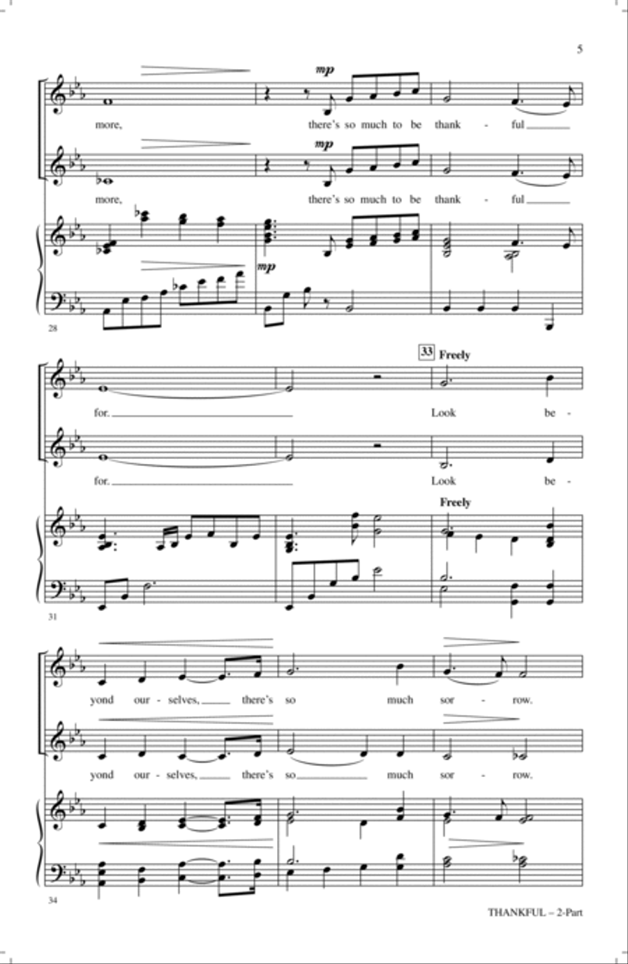 Thankful (arr. Mark Hayes) 2-Part scores gallery preview page 4