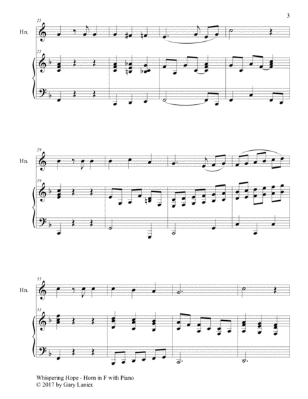 3 HYMNS OF HOPE (for Horn in F and Piano with Score/Parts) image number null