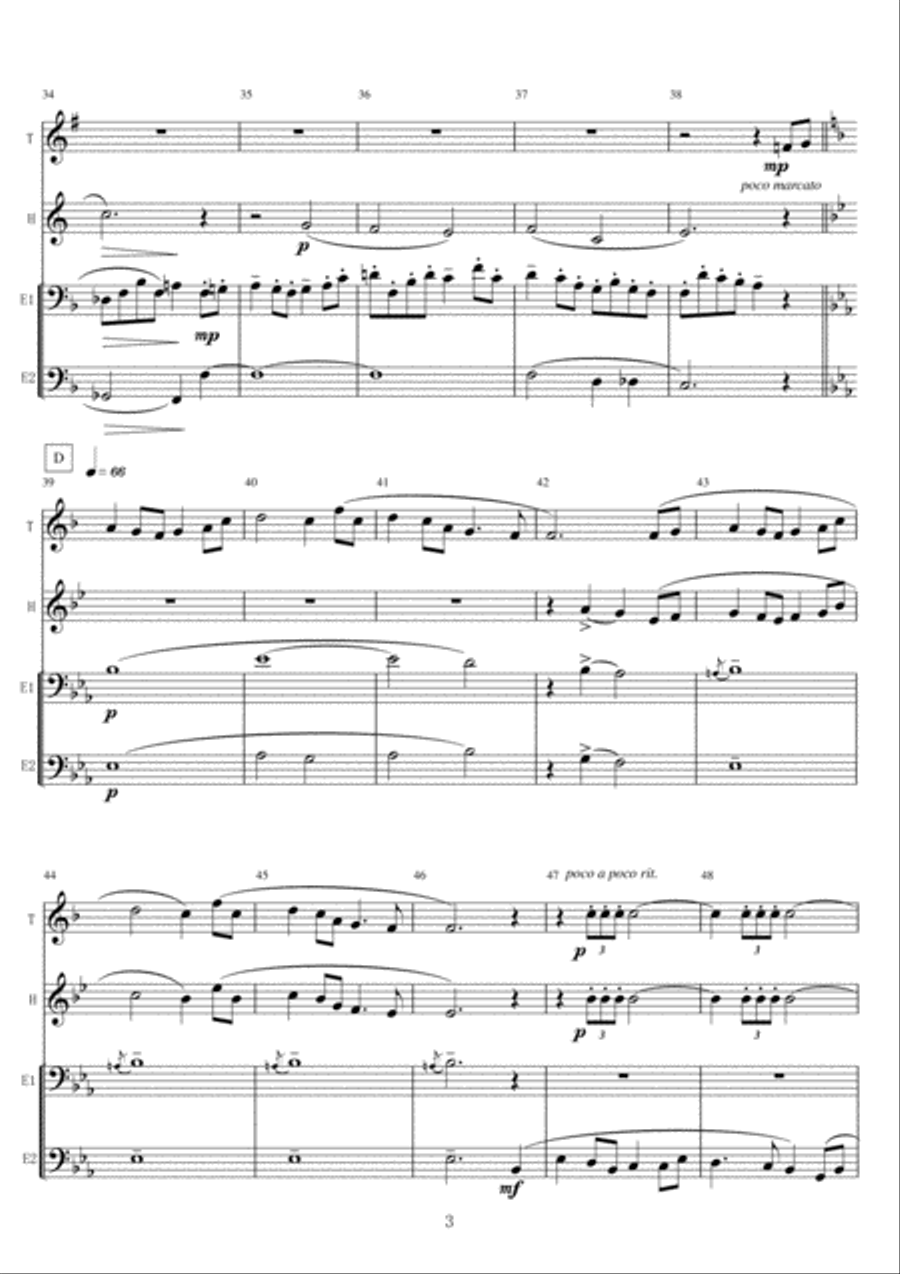 Fantasy from Down By The Salley Gardens for Brass Quartet Brass Quartet scores gallery preview page 3