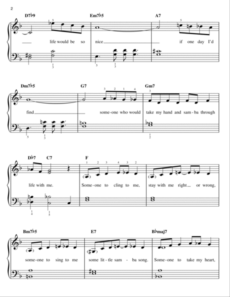 So Nice (Summer Samba) Easy Piano scores gallery preview page 2