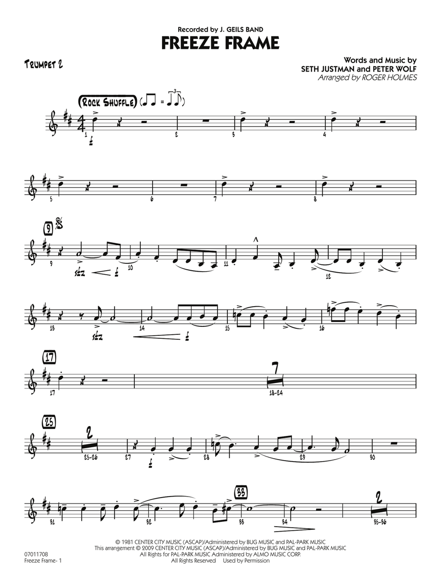 Freeze Frame - Trumpet 2 Jazz Ensemble scores gallery preview page 1
