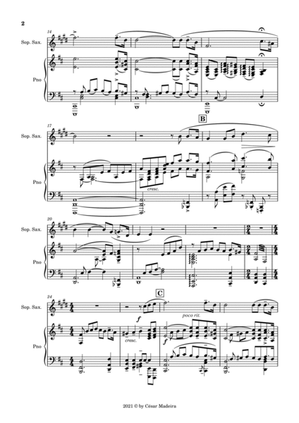 Nessun Dorma by Puccini - Soprano Sax and Piano (Full Score and Parts) image number null