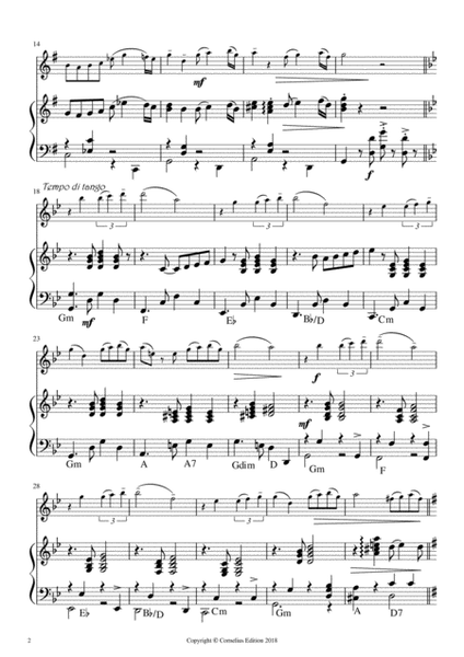 "Por una Cabeza" Flute and Piano Carlos Gardel image number null