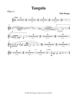 Tangula from Three Dances for Halloween - Oboe 2 part