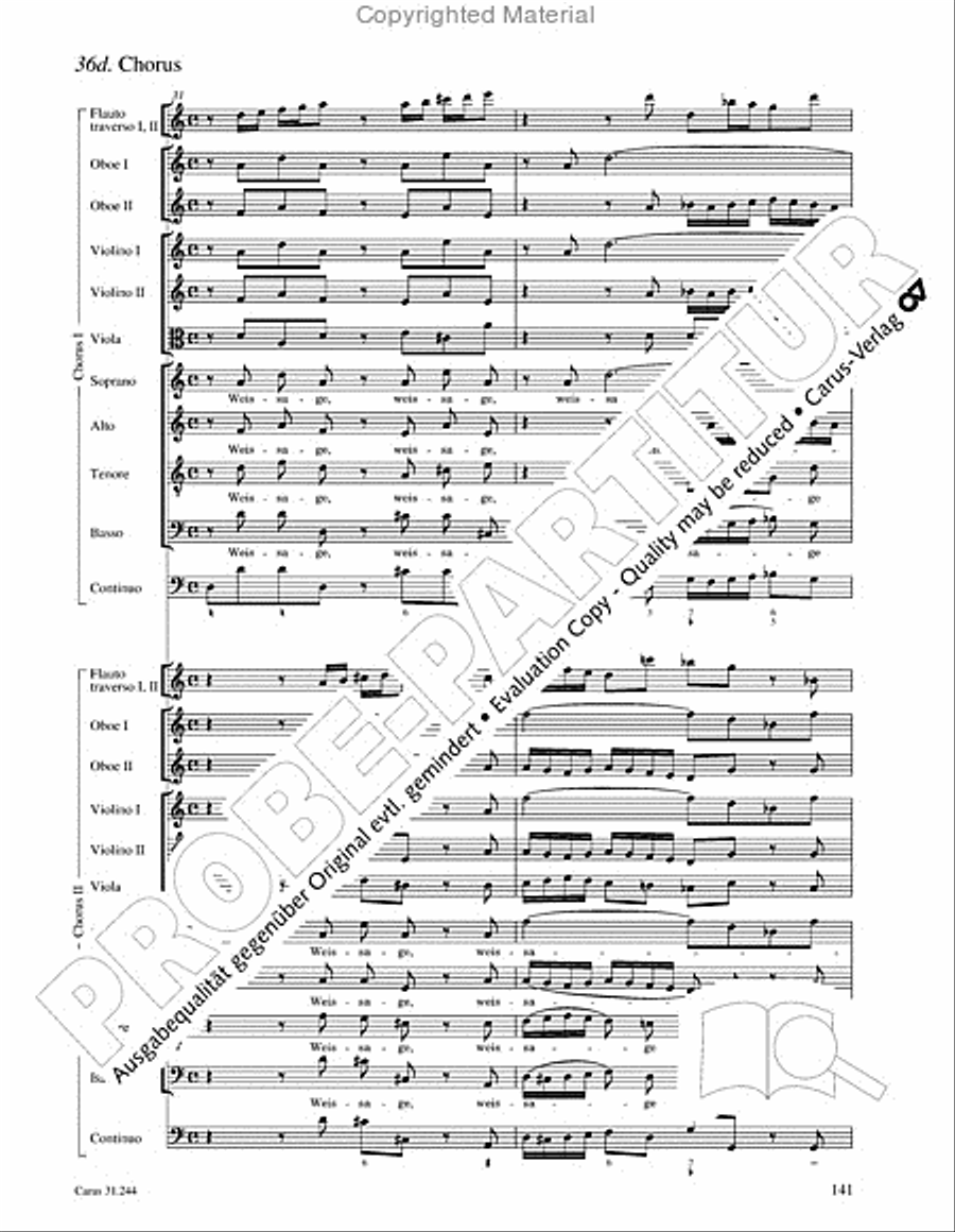 St. Matthew Passion (Matthaus-Passion) 4-Part scores gallery preview page 143