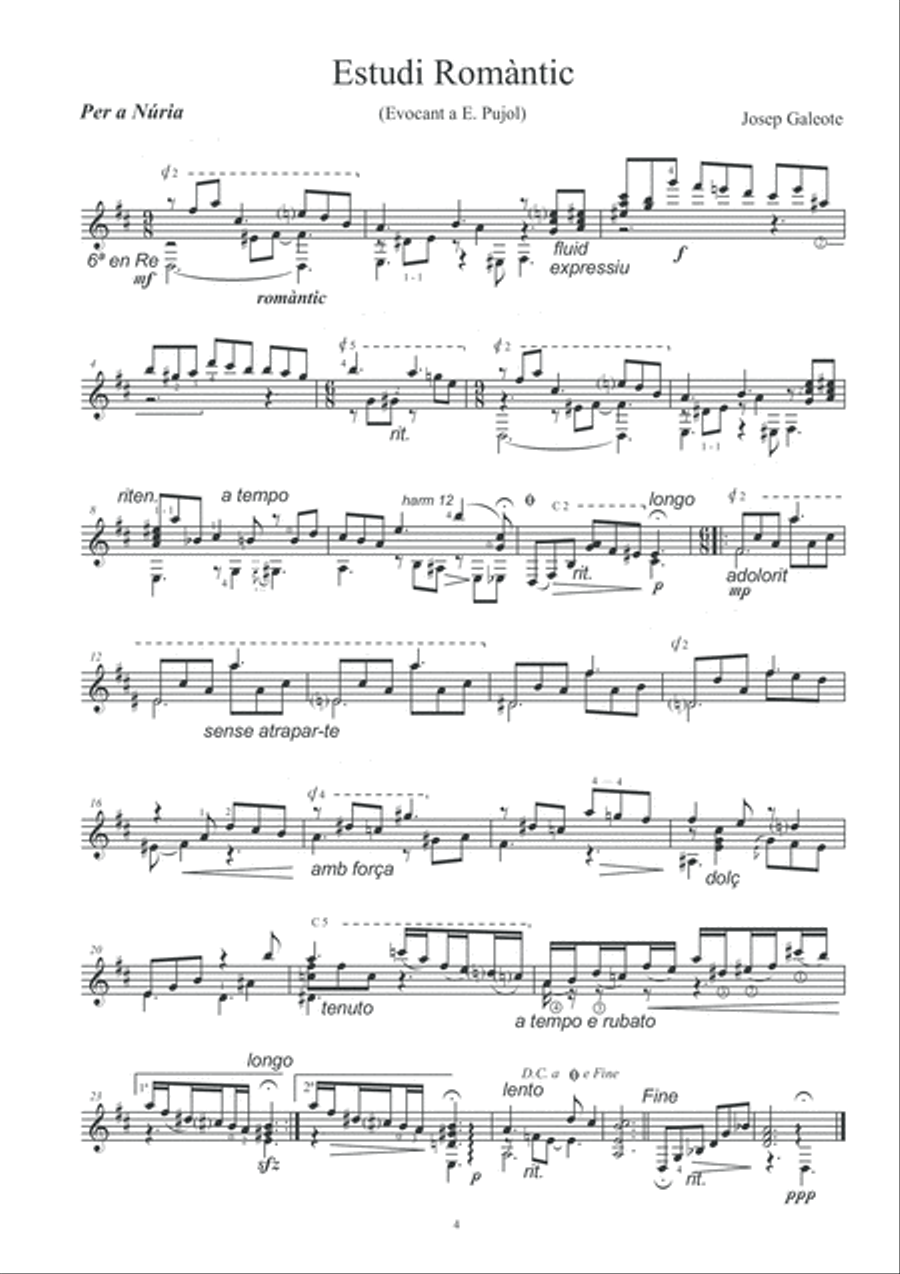 Cinc estudis evocants Cinc estudis evocants Classical Guitar scores gallery preview page 6