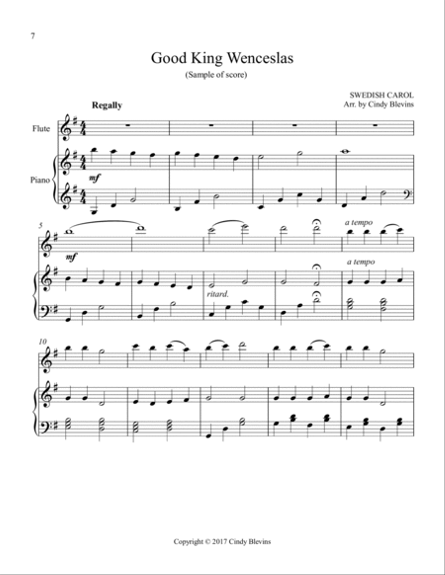 Piano and Flute, Christmas, Set 2 Flute Solo scores gallery preview page 3