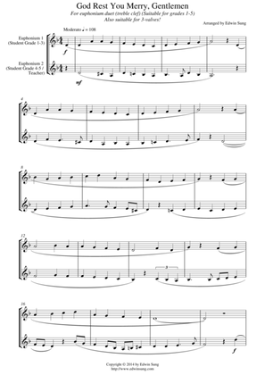 God Rest You Merry, Gentlemen (for euphonium duet (treble clef, 3 or 4 valved), suitable for grades