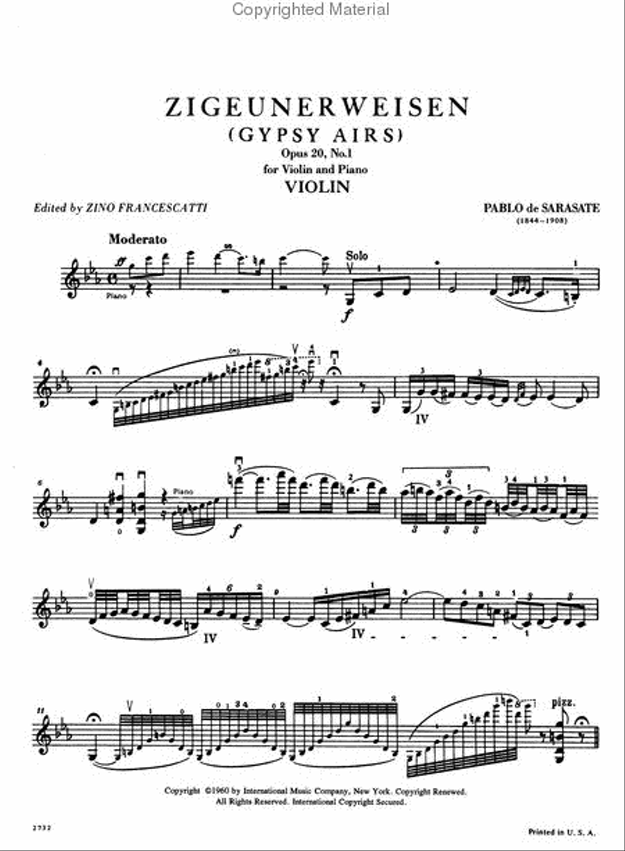 Zigeunerweisen (Gypsy Airs), Op. 20 No. 1