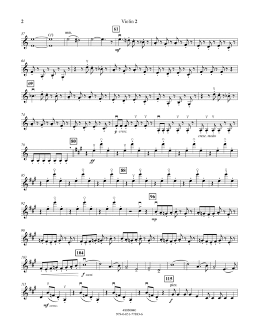 Cakewalk - Violin 2 Orchestra scores gallery preview page 2