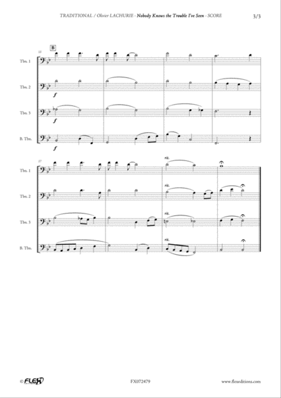 Nobody Knows Nobody Knows Trombone Quartet scores gallery preview page 3