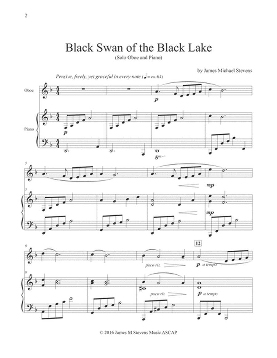 Black Swan of the Black Lake (Solo Oboe & Piano) image number null