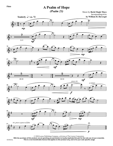 A Psalm of Hope - Flute or C instrument Part (Digital Download)