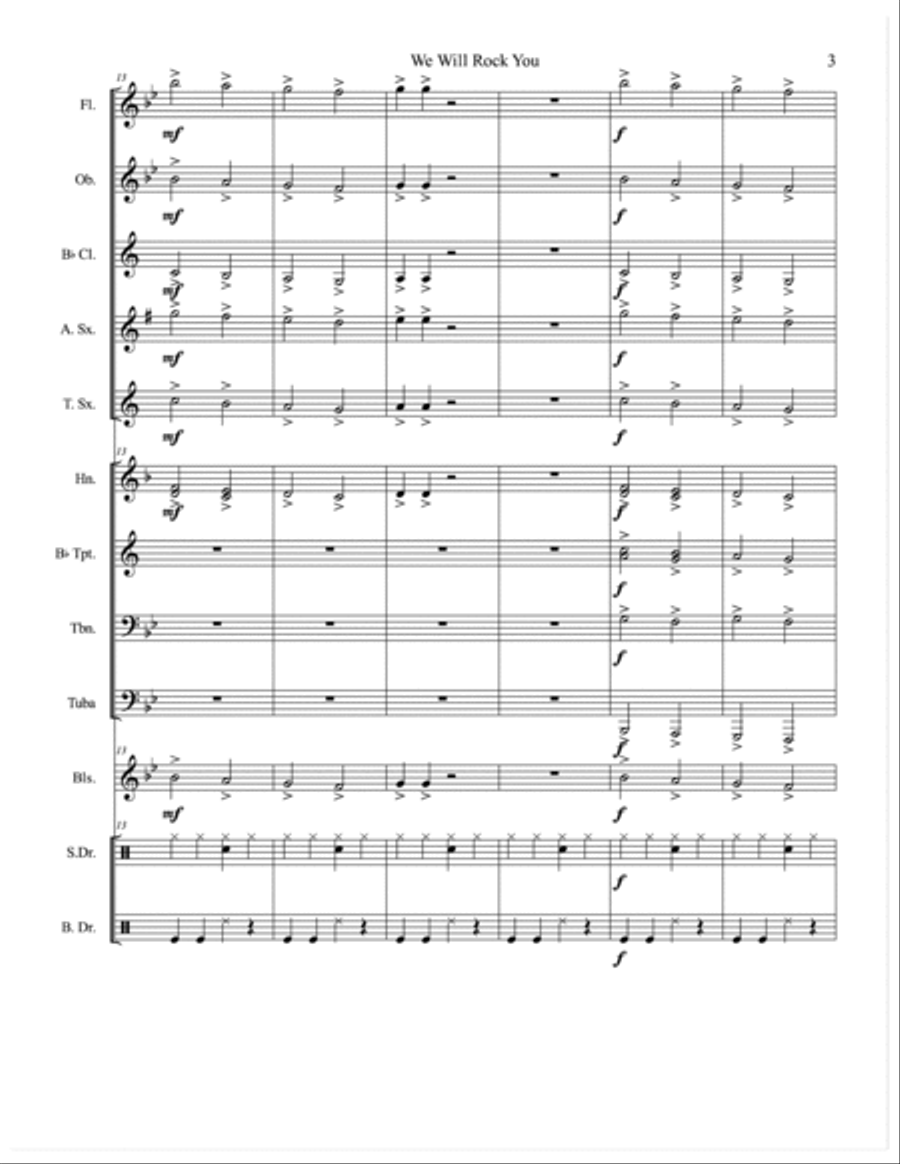 We Will Rock You Small Ensemble scores gallery preview page 3