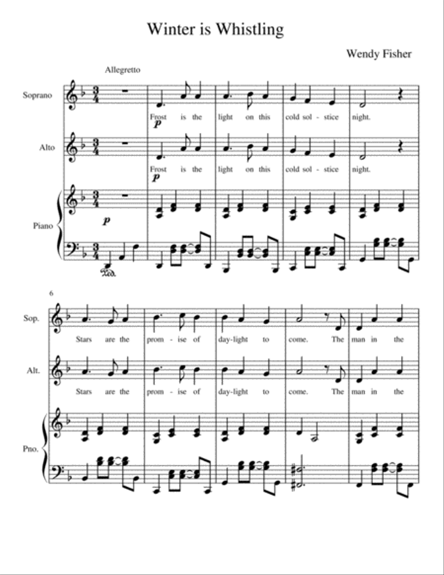Winter is Whistling (A Winter Solstice Anthem for SA) SA scores gallery preview page 1