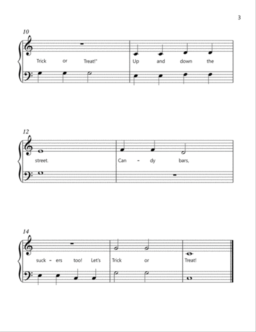 Halloween Piano Solos for Kids Easy Piano scores gallery preview page 4