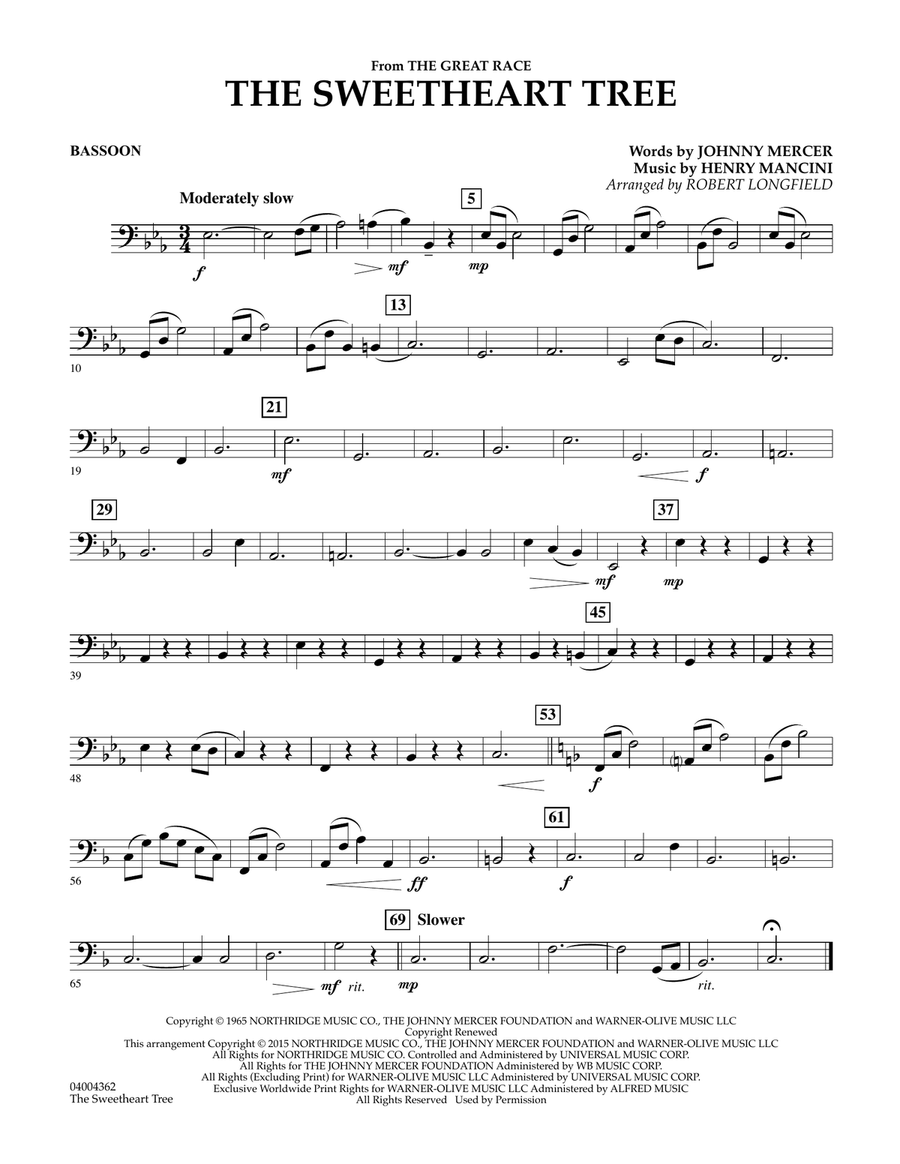 The Sweetheart Tree (from The Great Race) - Bassoon