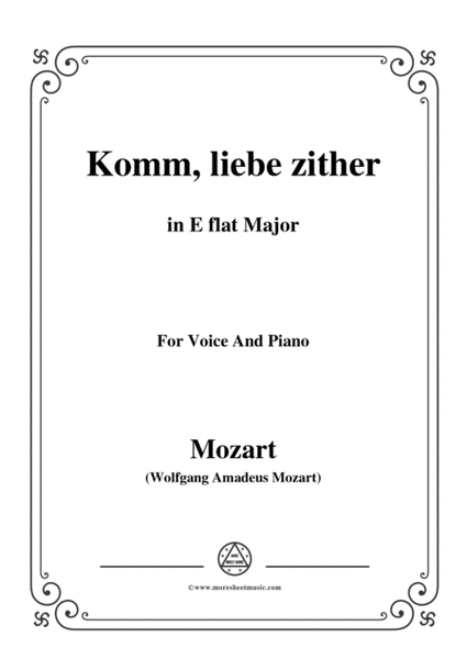 Mozart-Komm,liebe zither,in E flat Major,for Voice and Piano image number null