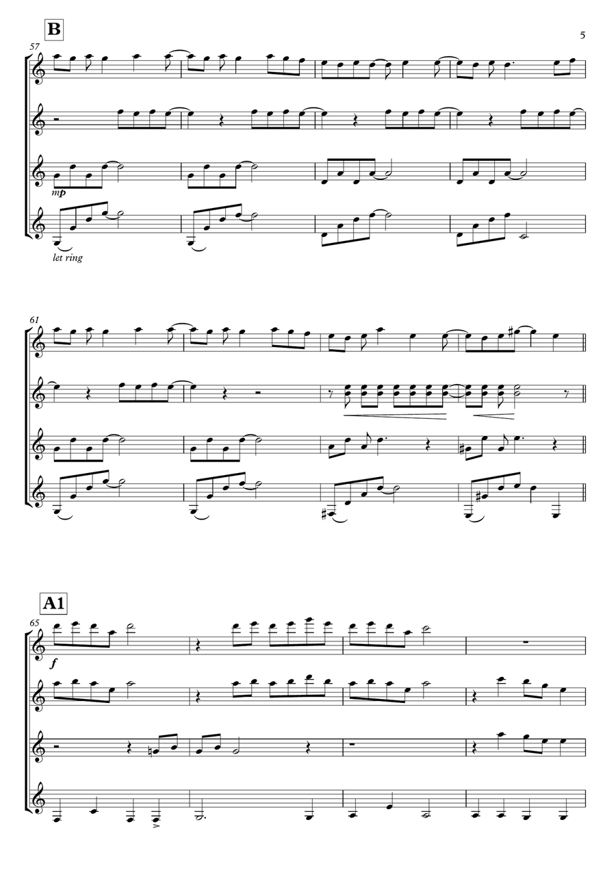 Forbidden Colours - Score Only Guitar Ensemble scores gallery preview page 5