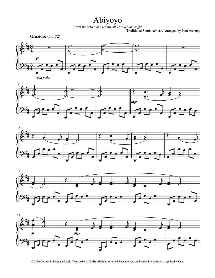 Abiyoyo Piano Solo scores gallery preview page 1