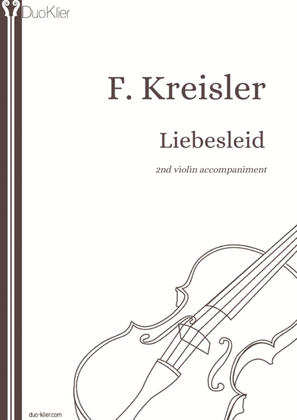 Book cover for Kreisler - Liebesleid (2nd violin accompaniment)