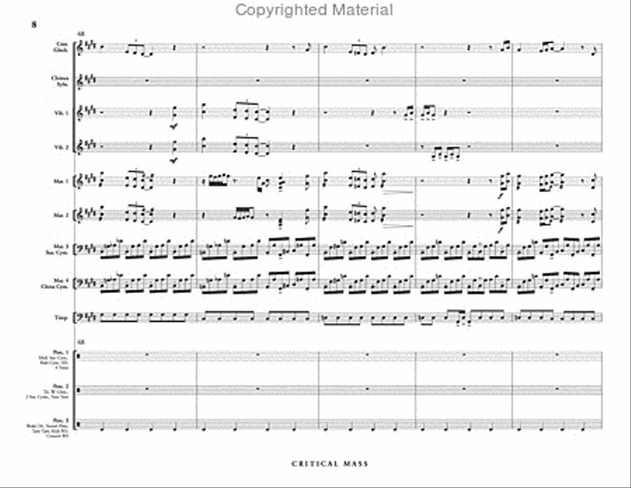 Critical Mass (score & parts) Percussion Ensemble scores gallery preview page 9