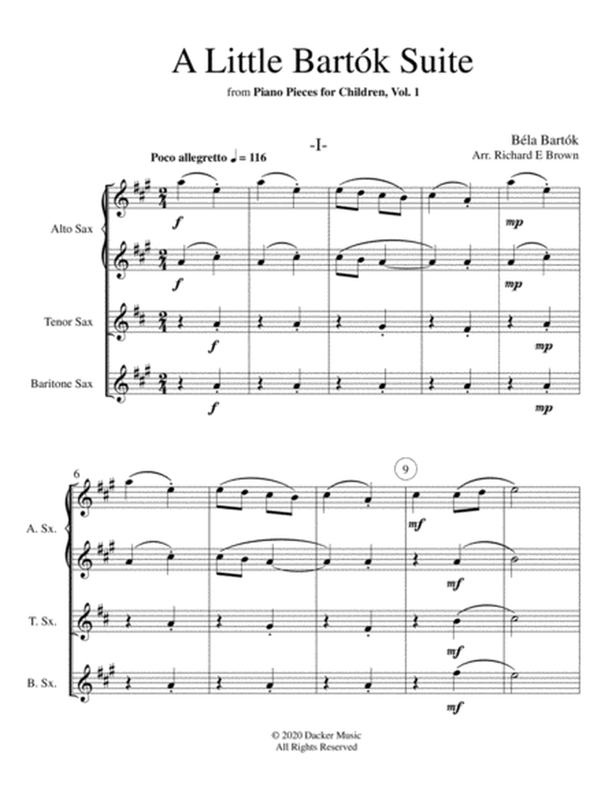 A Little Bartok Suite - Saxophone Quartet image number null