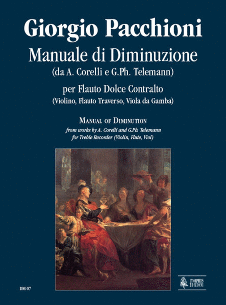 Diminution Manual from works by A. Corelli and G. Ph. Telemann for Treble Recorder (Violin, Flute, Viol) image number null