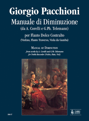 Book cover for Diminution Manual from works by A. Corelli and G. Ph. Telemann for Treble Recorder (Violin, Flute, Viol)