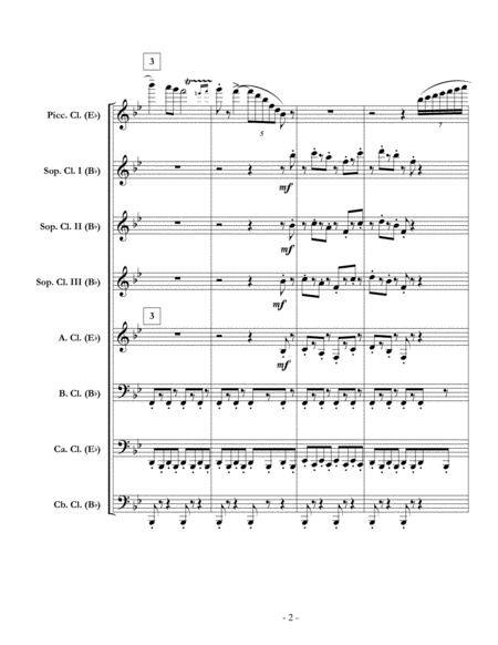 Nutcracker Suite, Mvt. VI "Chinese Dance" for clarinet choir (full score & set of parts) image number null