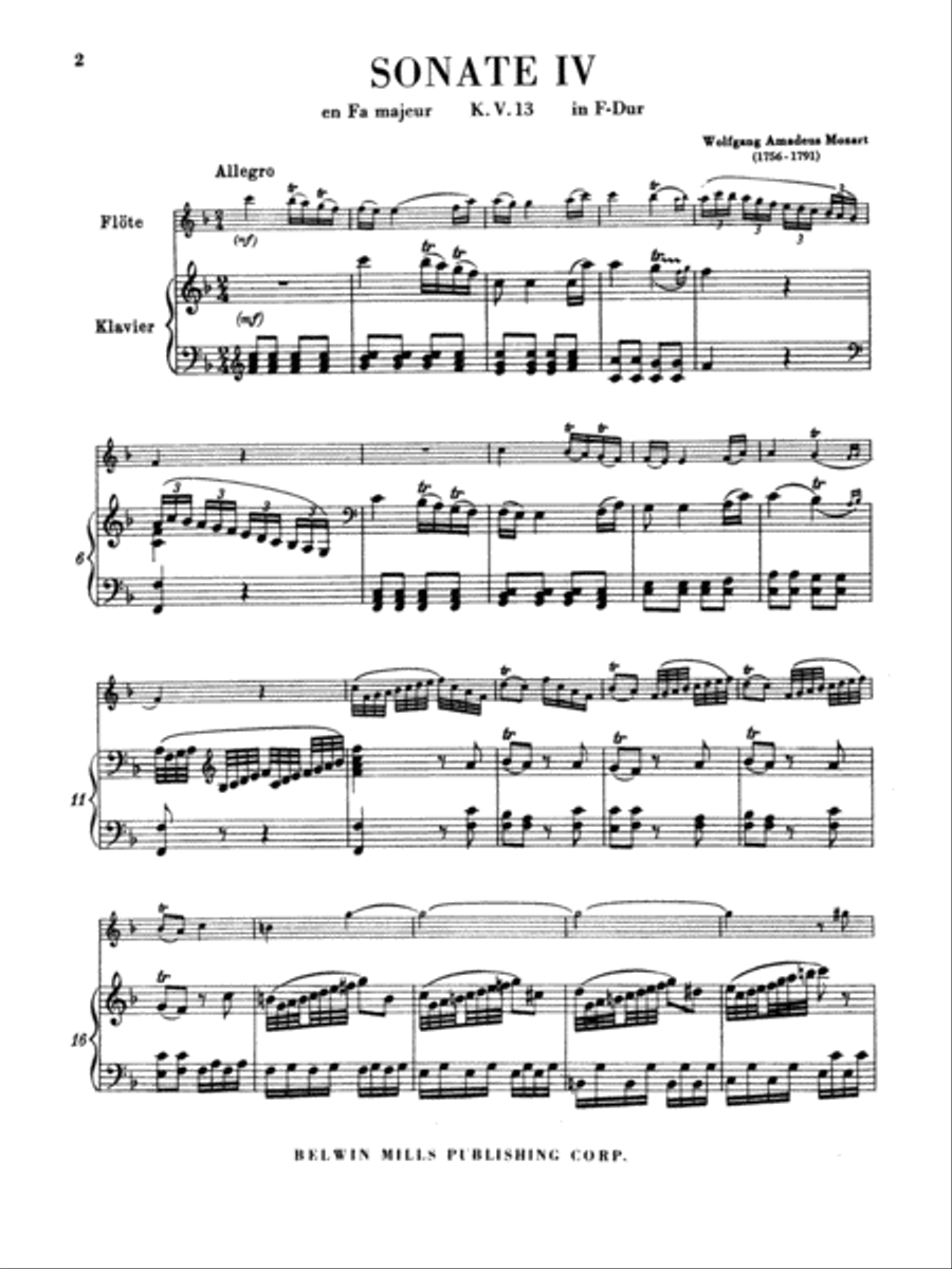 Six Sonatas, Volume 2 Flute scores gallery preview page 3