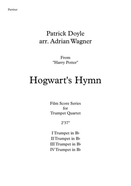 Harry Potter "Hogwart's Hymn" Trumpet Quartet arr. Adrian Wagner image number null