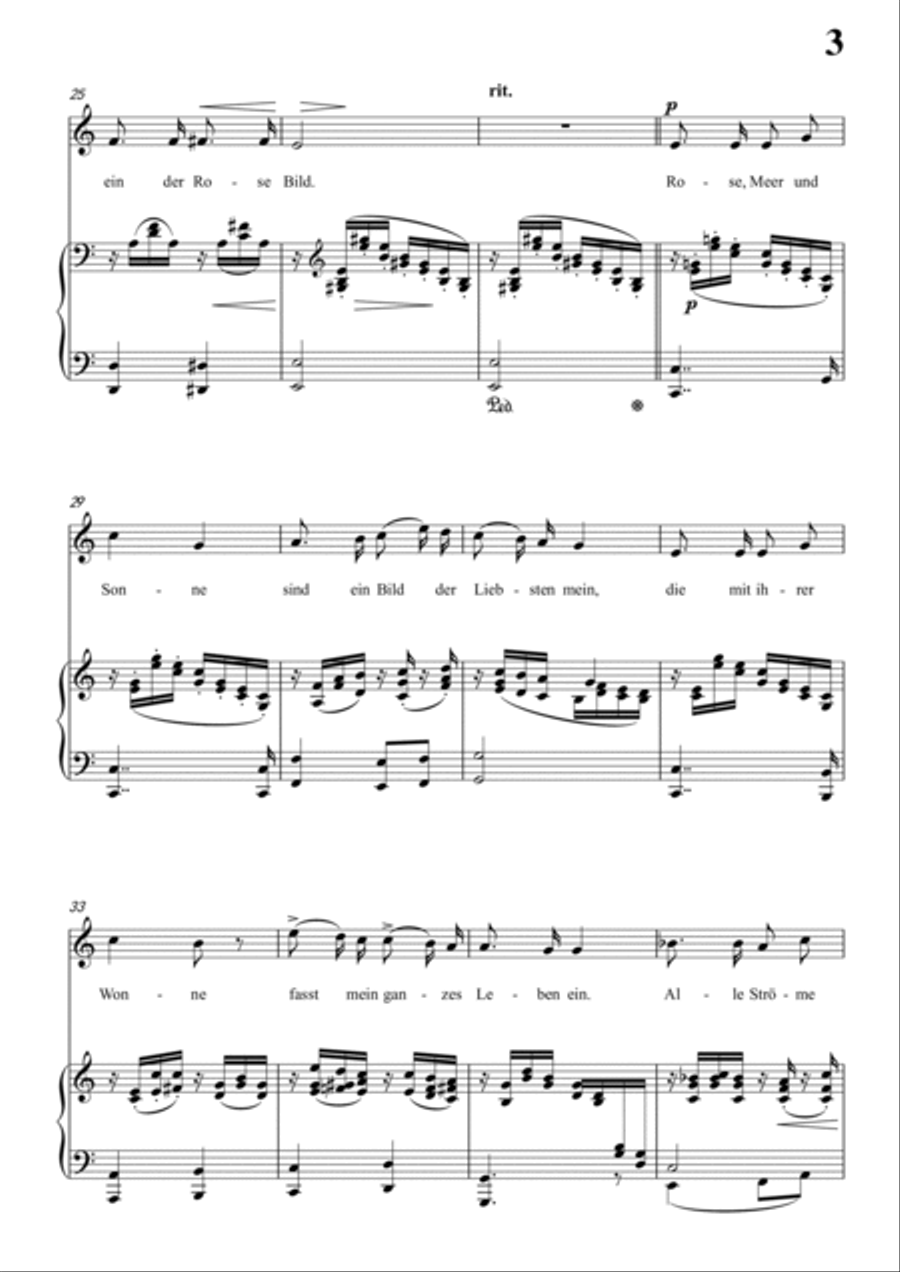 Schumann-Rose,Meer und Sonne in C Major for Voice and Piano Voice Solo scores gallery preview page 4