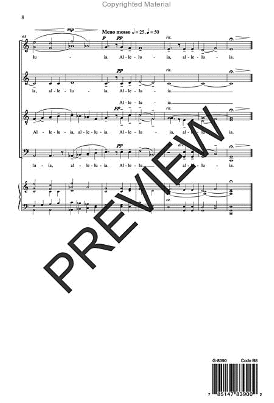 Alleluia SSAATTBB scores gallery preview page 7