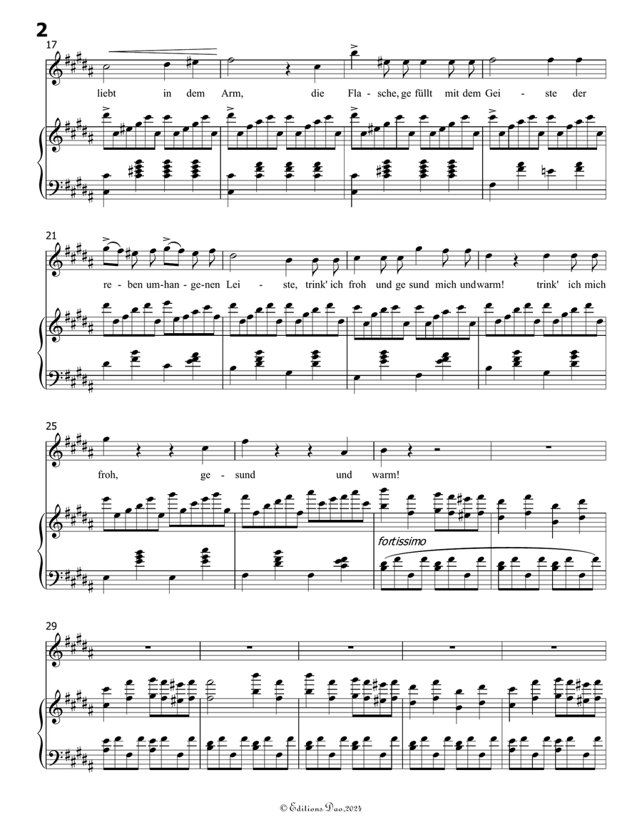 Der Liebescheue, by Carl Loewe, in B Major Voice scores gallery preview page 4