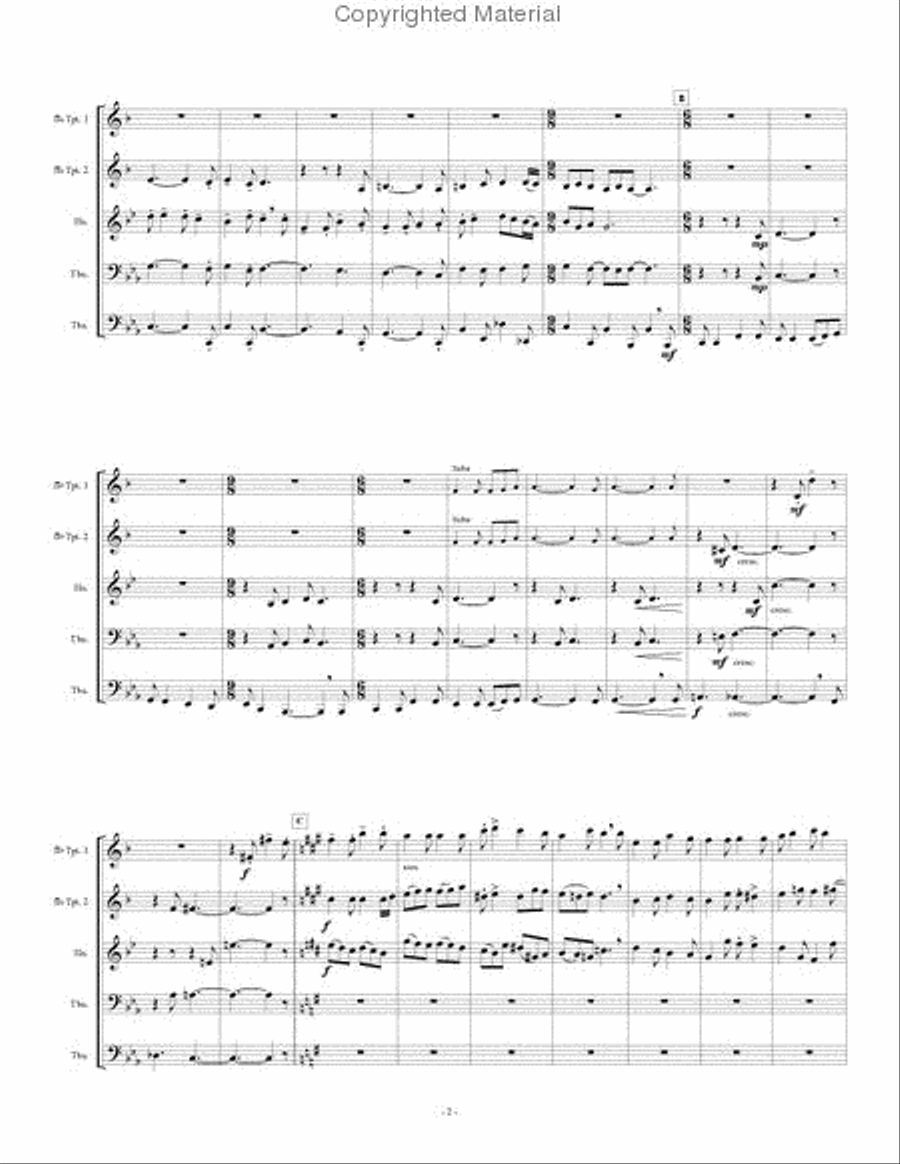 3 Medieval Carols Brass Quintet scores gallery preview page 3