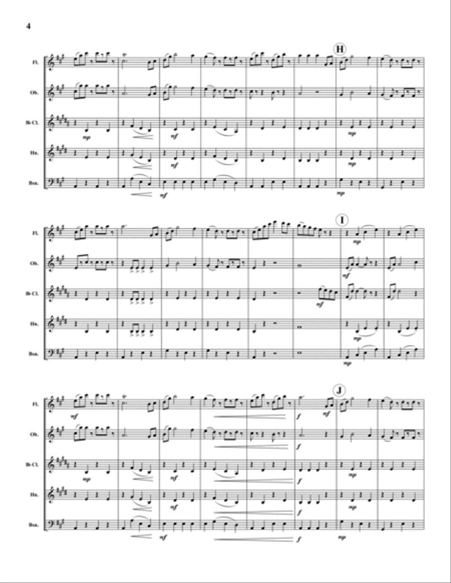 Radetzky March Woodwind Quintet scores gallery preview page 4