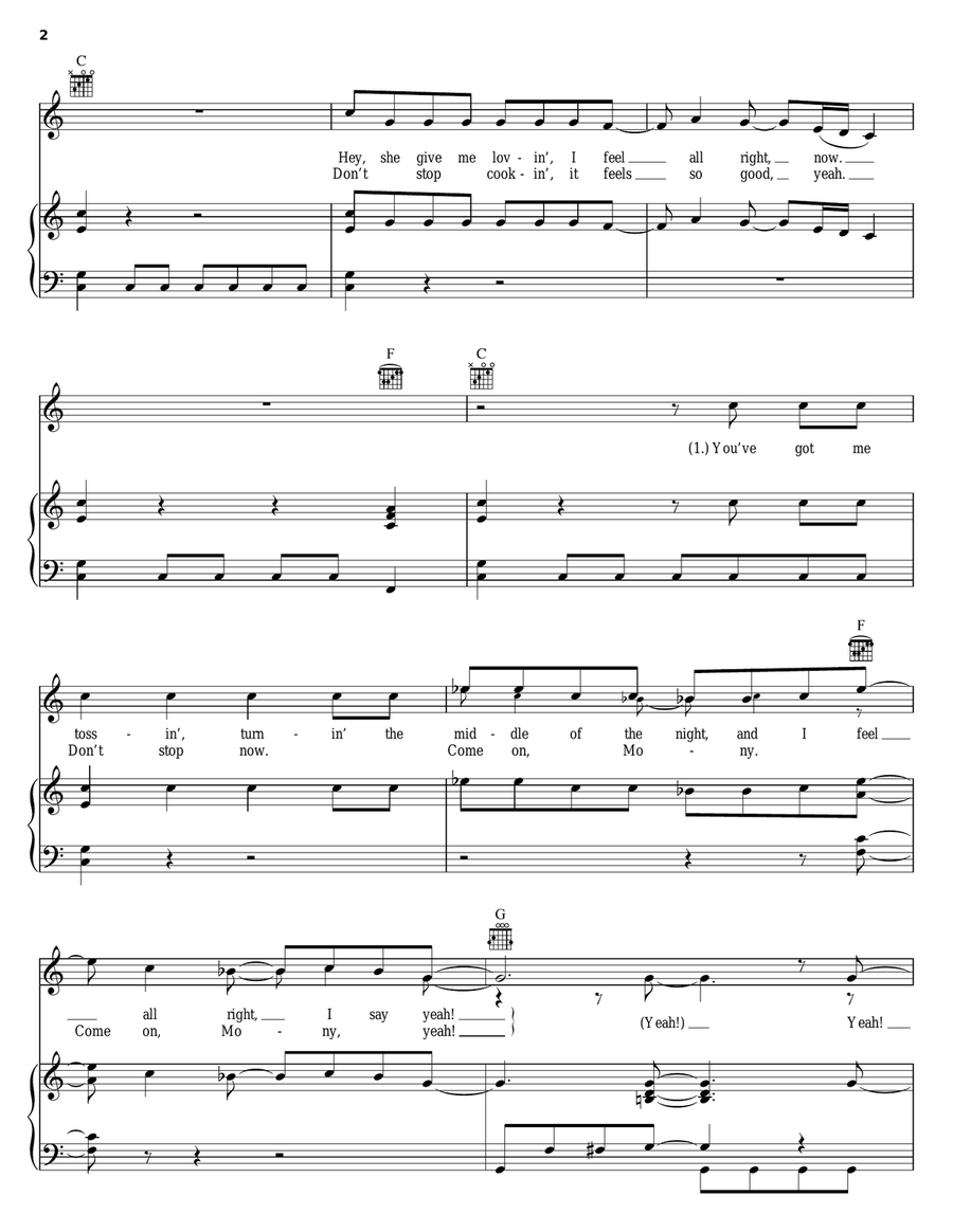 Mony, Mony Piano, Vocal, Guitar scores gallery preview page 2