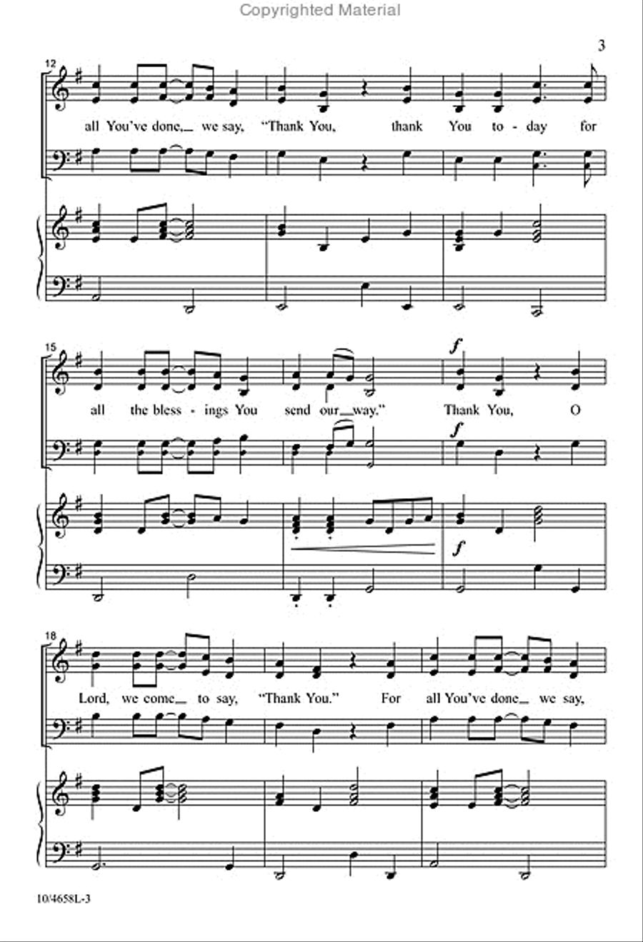 We Come to Say Thank You 4-Part scores gallery preview page 3