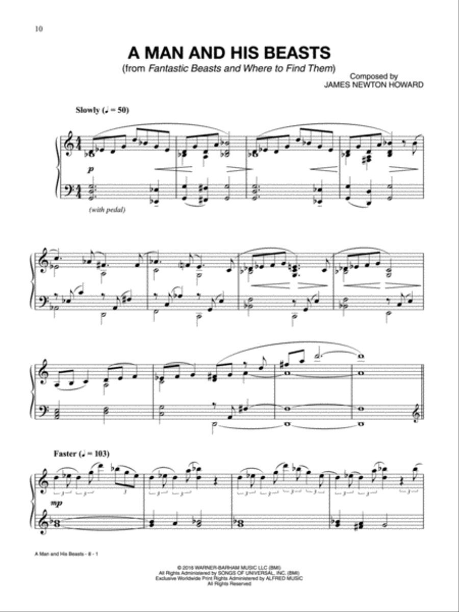 Selections from Fantastic Beasts and Where to Find Them Piano Solo scores gallery preview page 5