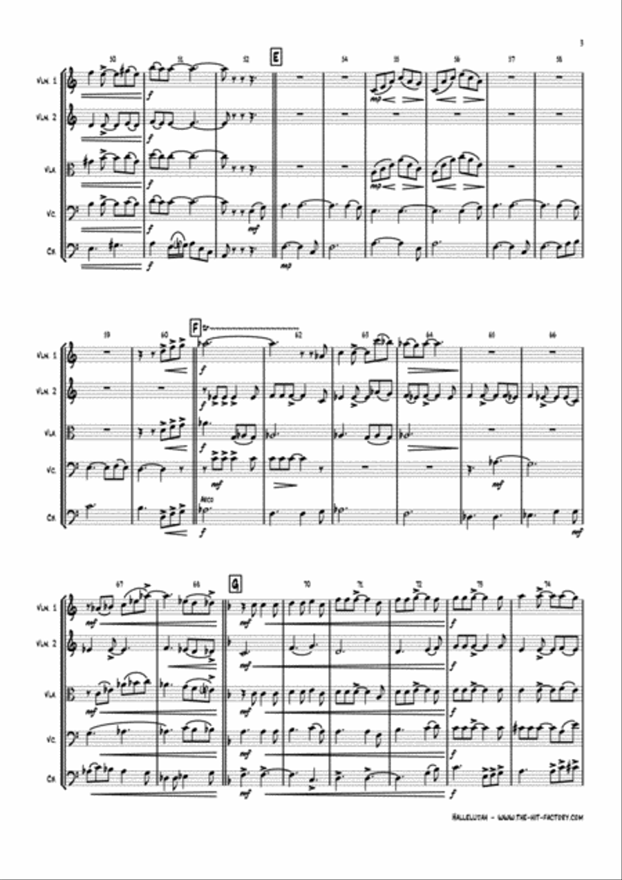 Hallelujah String Quartet scores gallery preview page 3
