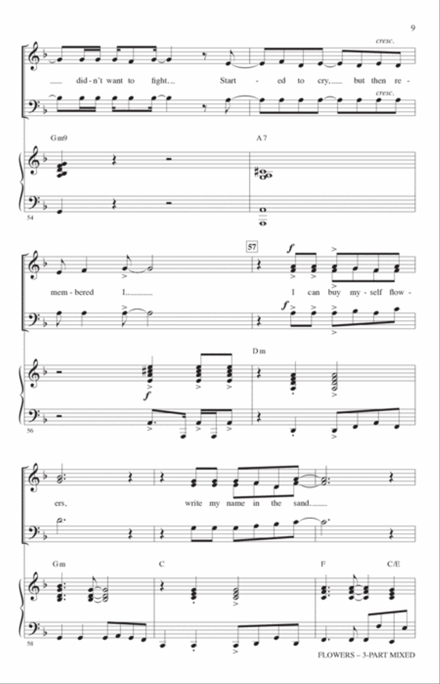 Flowers (arr. Mark Brymer) 3-Part scores gallery preview page 8